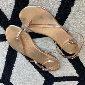 Rose gold strappy sandals - size 9